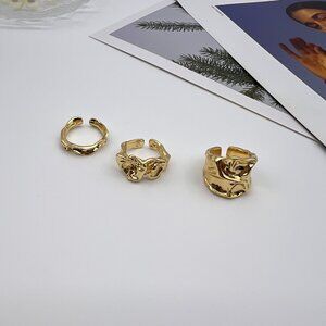 Gold Adjustable Ring Set (3 Pieces)